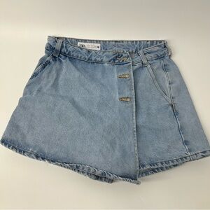 Zara | Denim Wrap Skort in Light Blue Size XS 24 Waist